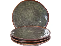 Set di 4 piatti da antipasto THYME Gres porcellanato Verde scuro