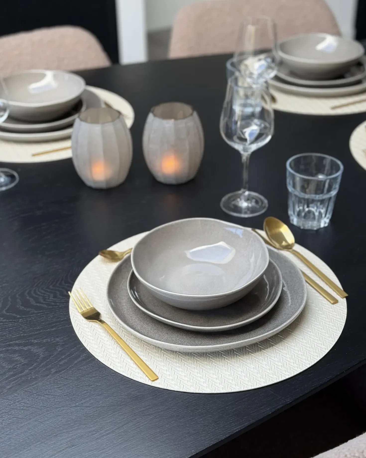 Set di 4 piatti da antipasto COSTMARY Gres porcellanato Grigio