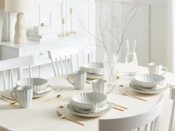 Set di 4 piatti da antipasto NETTLE Gres porcellanato Bianco