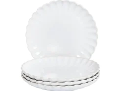 Set di 4 piatti da antipasto NETTLE Gres porcellanato Bianco