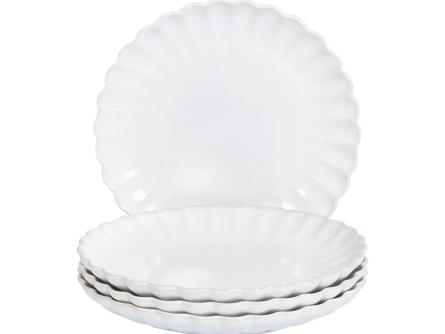 Set di 4 piatti da antipasto NETTLE Gres porcellanato Bianco