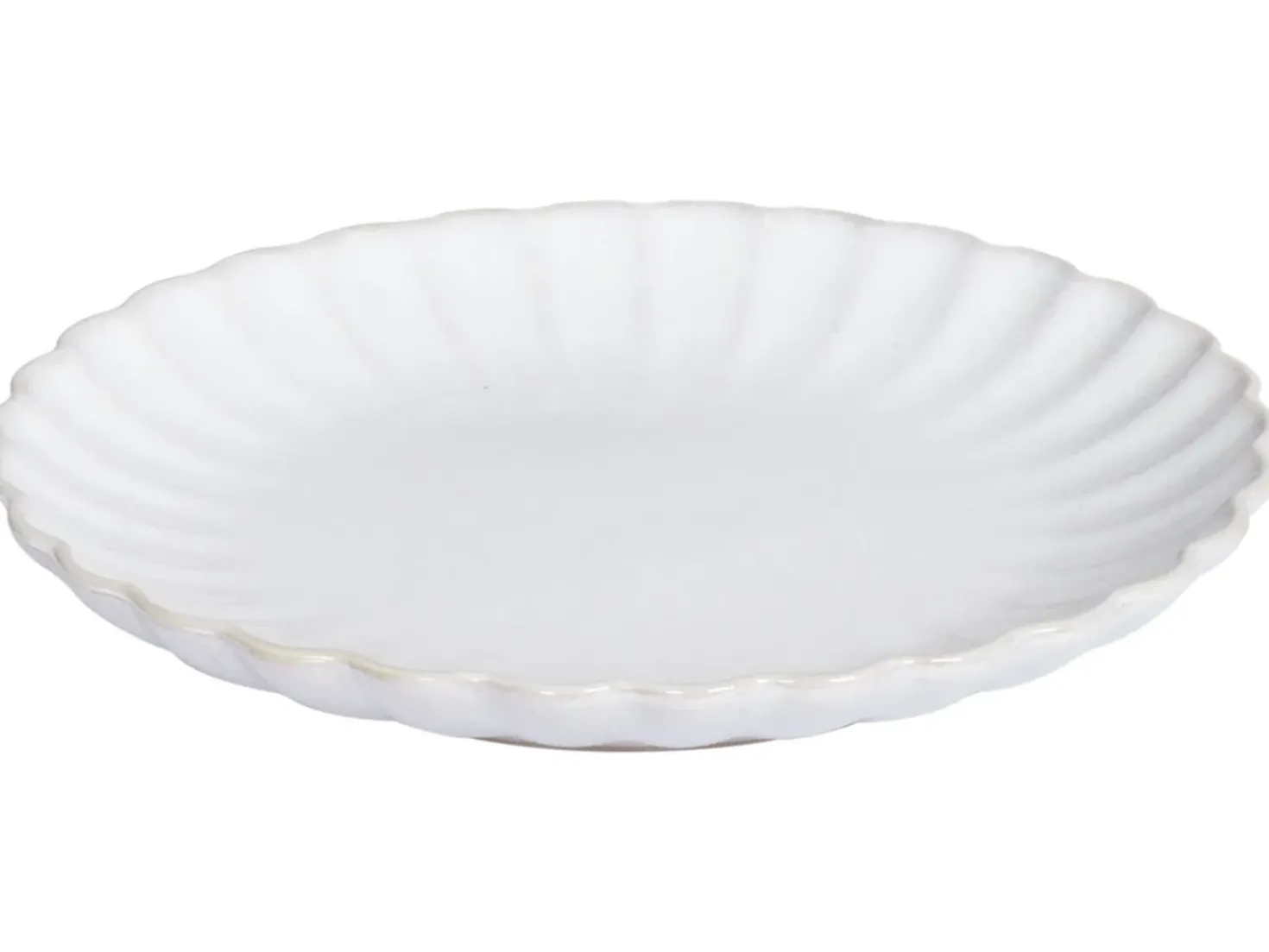 Set di 4 piatti da antipasto NETTLE Gres porcellanato Bianco
