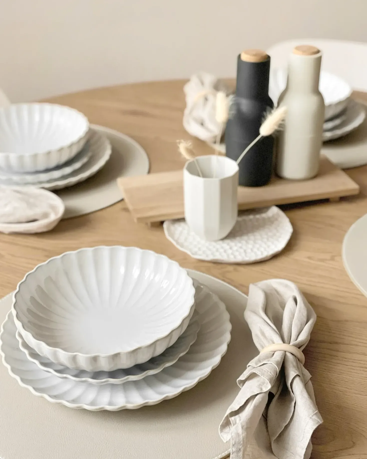 Set di 4 piatti da antipasto NETTLE Gres porcellanato Bianco