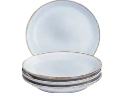 Set di 4 piatti da antipasto JUNIPER Gres porcellanato Azzurro