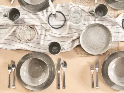 Set di 4 Piatti fondi COSTMARY Gres porcellanato Grigio