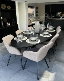 Set di 4 Piatti fondi COSTMARY Gres porcellanato Grigio