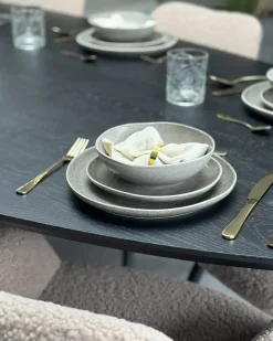 Set di 4 Piatti fondi COSTMARY Gres porcellanato Grigio