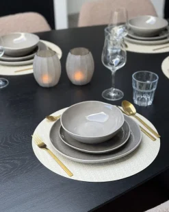 Set di 4 Piatti fondi COSTMARY Gres porcellanato Grigio
