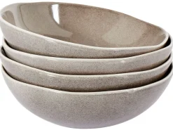 Set di 4 Piatti fondi COSTMARY Gres porcellanato Grigio