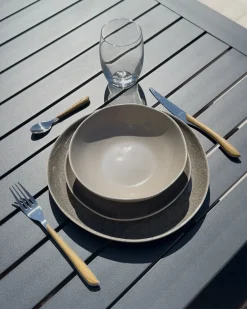 Set di 8 piatti fondi COSTMARY Gres porcellanato Grigio