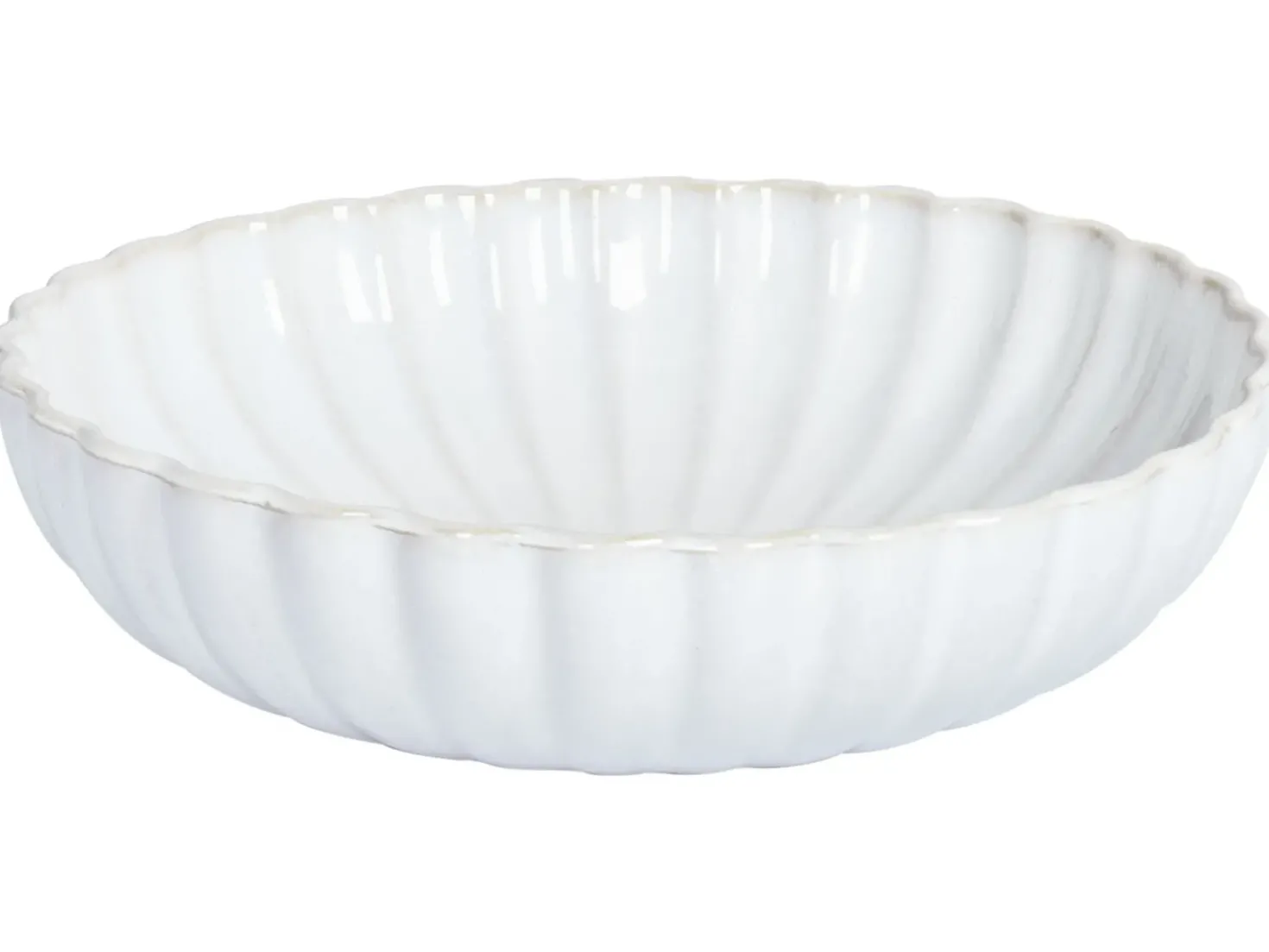 Set di 8 piatti fondi NETTLE Gres porcellanato Bianco sporco