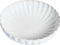 Set di 8 piatti fondi NETTLE Gres porcellanato Bianco sporco