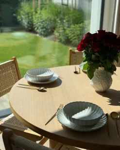 Set di 8 piatti fondi NETTLE Gres porcellanato Bianco sporco