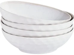 Set di 4 Piatti fondi SESAME Gres porcellanato Grigio chiaro