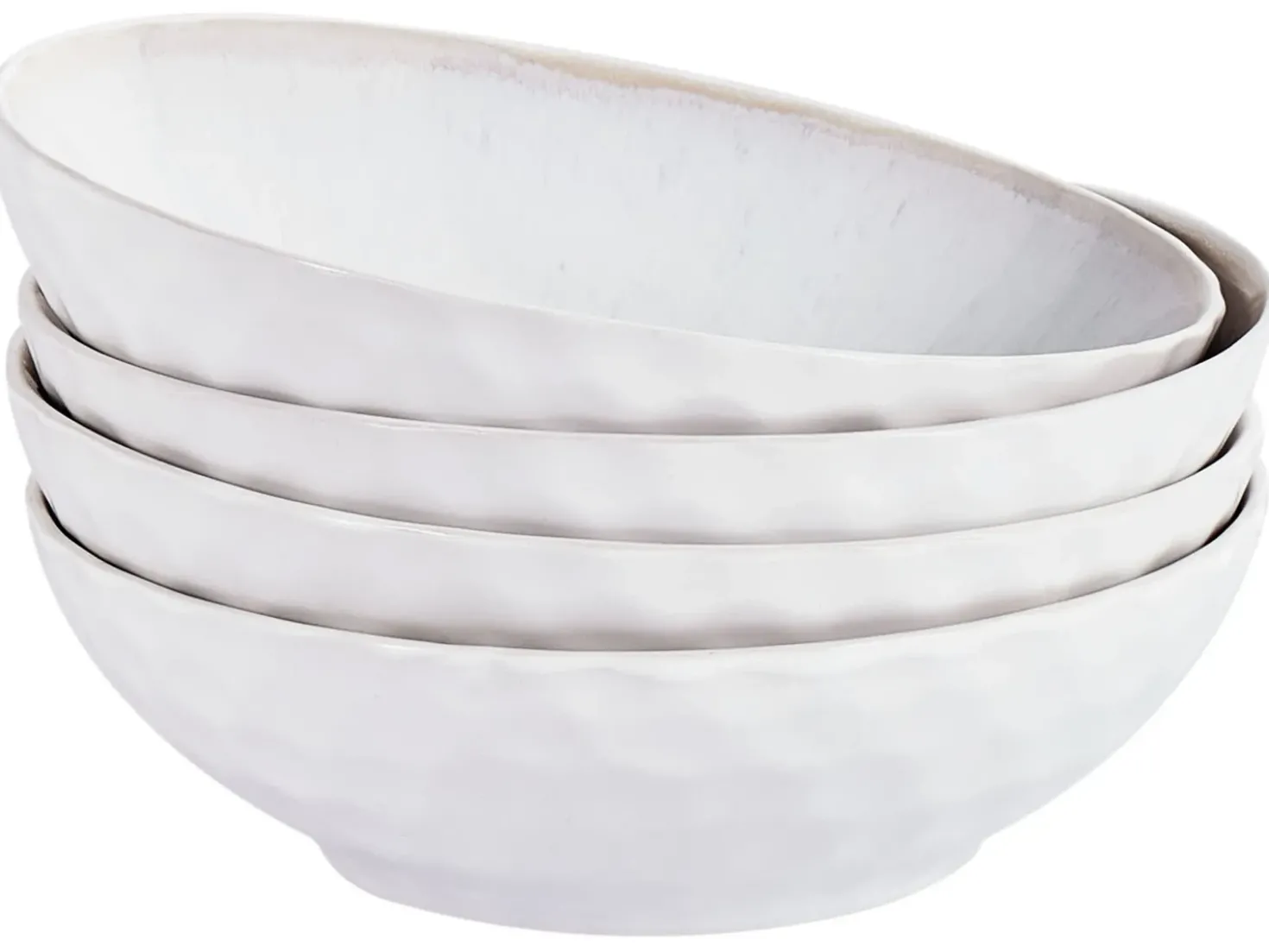 Set di 4 Piatti fondi SESAME Gres porcellanato Grigio chiaro