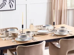 Set di 8 piatti fondi SESAME Gres porcellanato Grigio chiaro