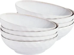 Set di 8 piatti fondi SESAME Gres porcellanato Grigio chiaro