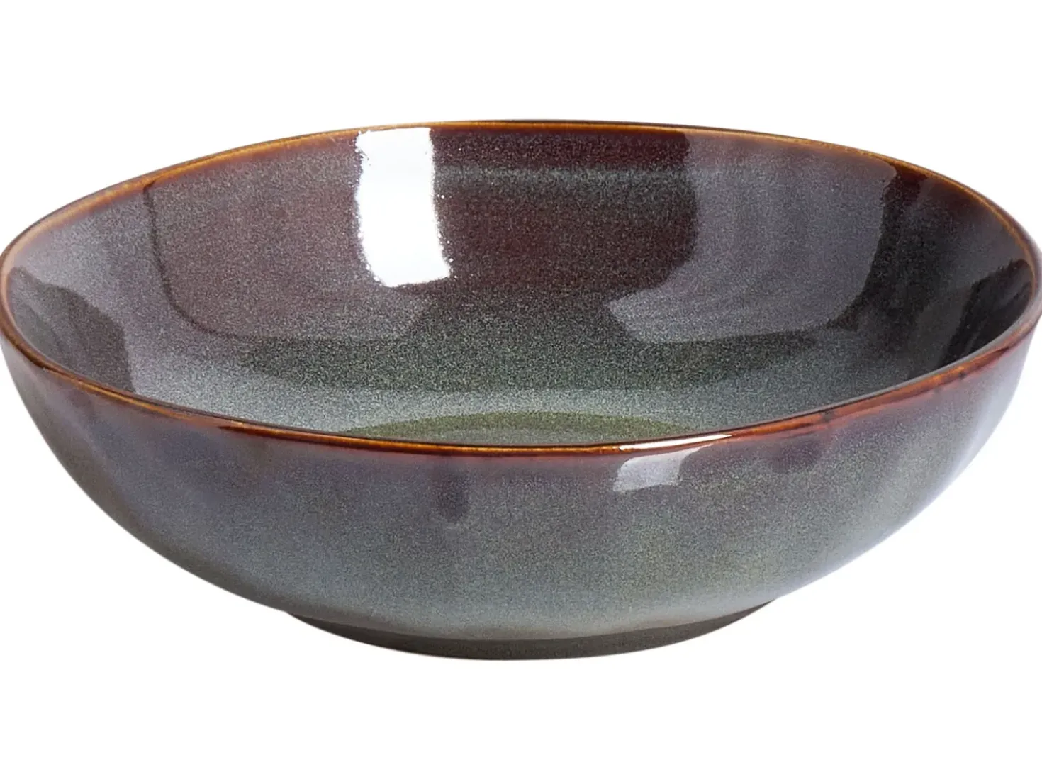 Set di 4 Piatti fondi THYME Gres porcellanato Verde scuro
