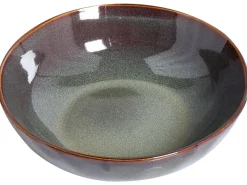 Set di 4 Piatti fondi THYME Gres porcellanato Verde scuro