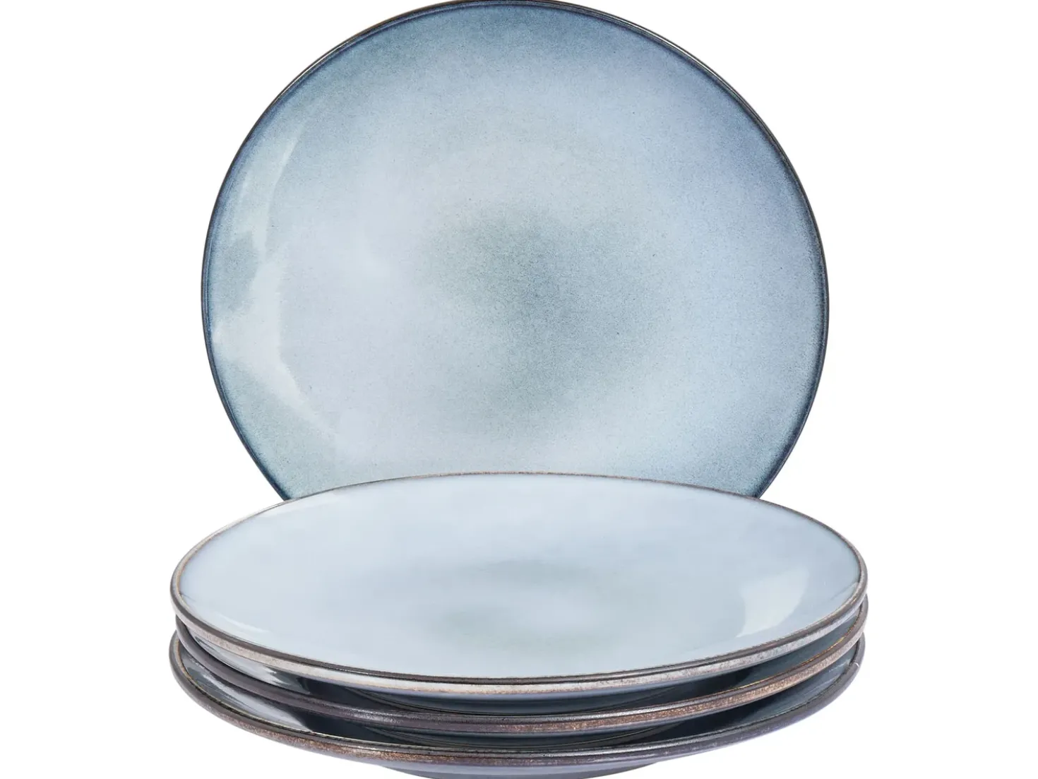 Set di 4 piatti grandi JUNIPER Gres porcellanato Azzurro