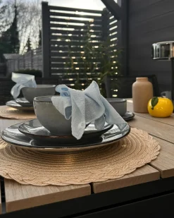 Set di 4 piatti grandi JUNIPER Gres porcellanato Azzurro