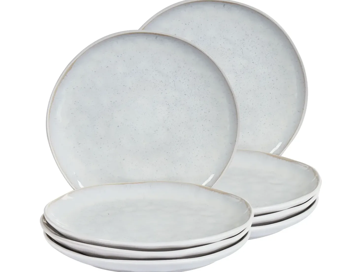 Set di 8 piatti piani SESAME Gres porcellanato Grigio chiaro