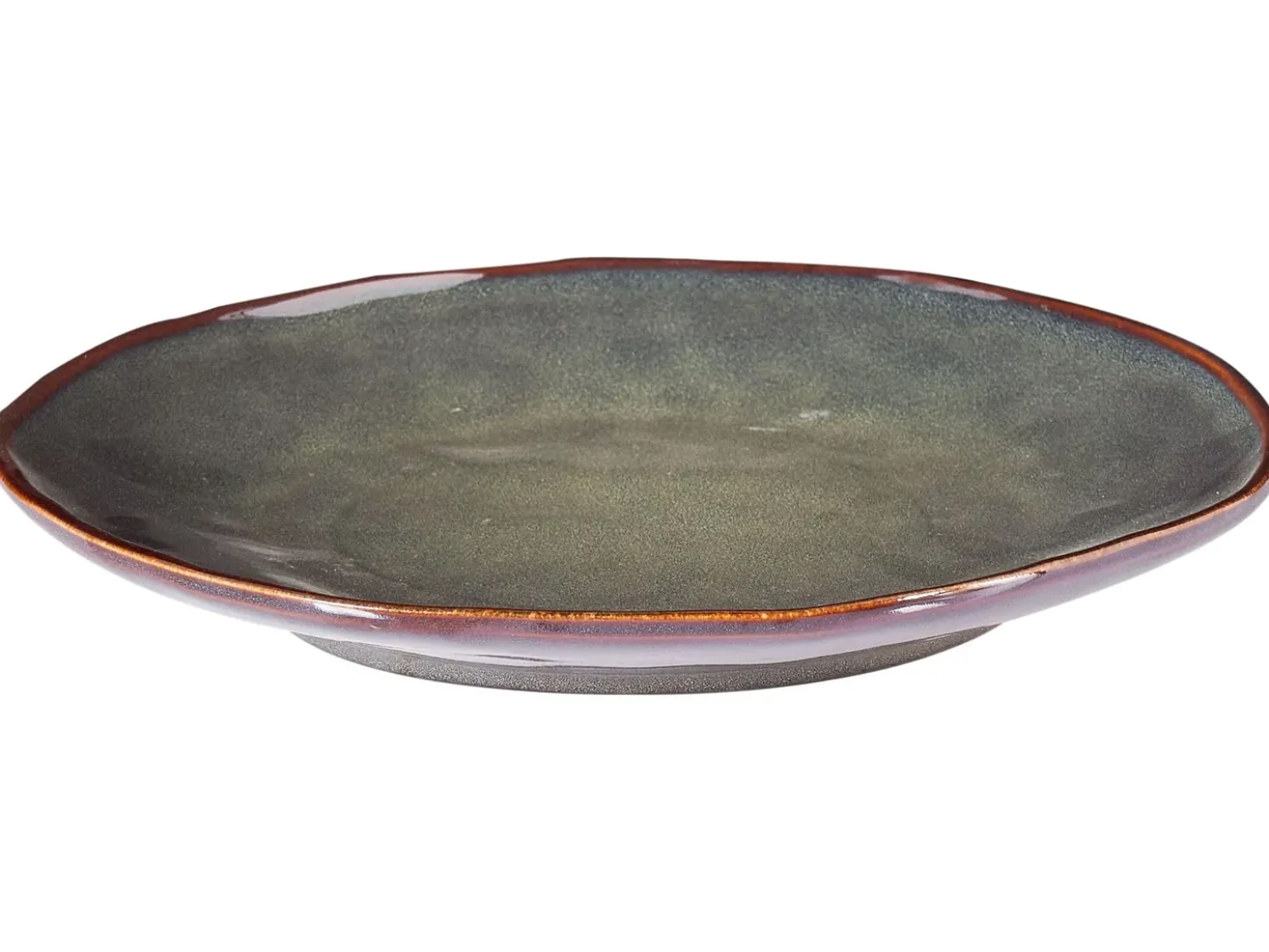 Set di 8 piatti piani THYME Gres porcellanato Verde scuro