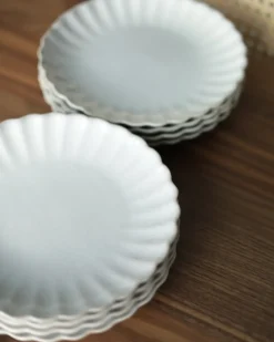 Set di 8 piattini da dessert NETTLE Gres porcellanato Bianco sporco