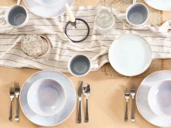 Set di 8 piattini da dessert SESAME Gres porcellanato Grigio chiaro