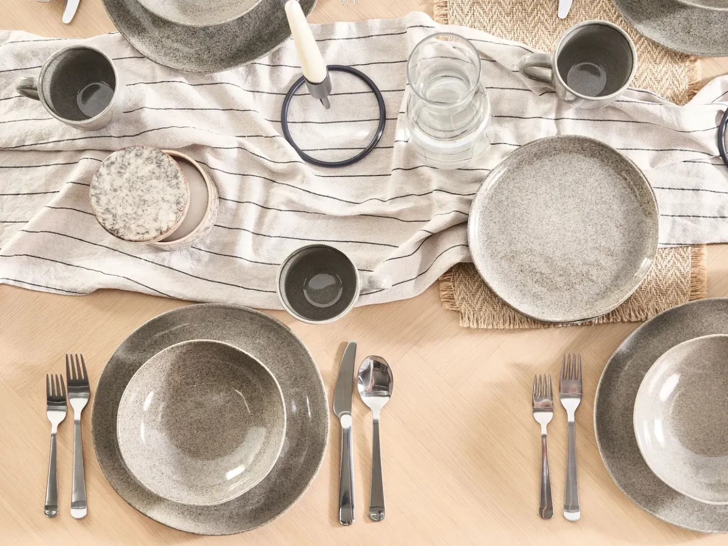 Set di 8 piattini da dessert COSTMARY Gres porcellanato Grigio