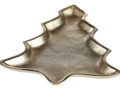 Set di 2 piattini portaoggetti Albero di Natale DURIAN Metallo Oro