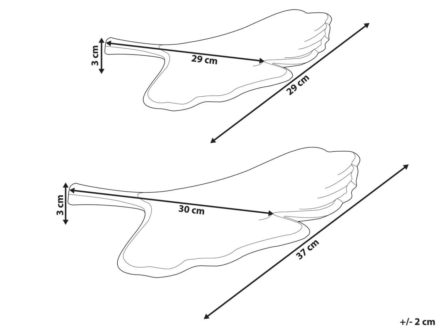 Set di 2 piattini portaoggetti Foglia PALENQUE Metallo Oro