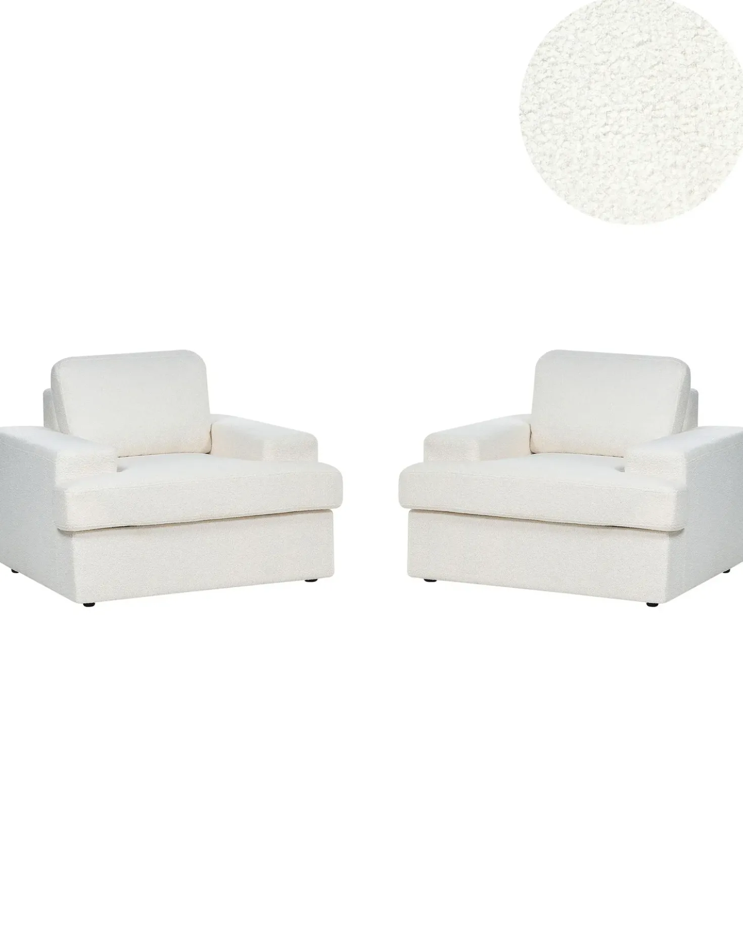 Set di 2 poltrone ALLA Bouclé Bianco sporco
