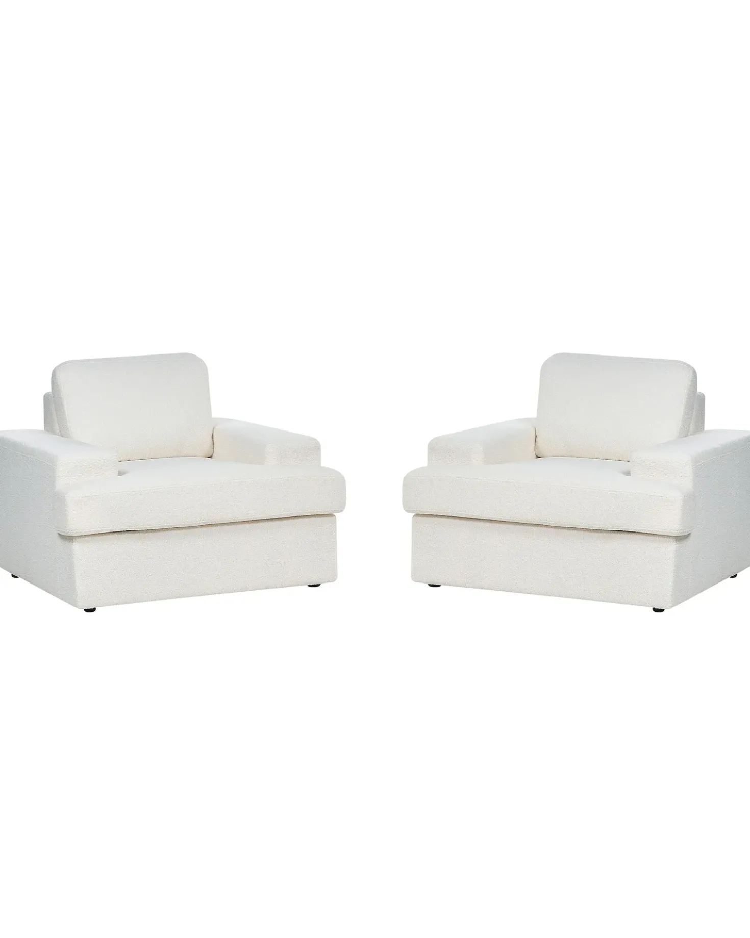 Set di 2 poltrone ALLA Bouclé Bianco sporco