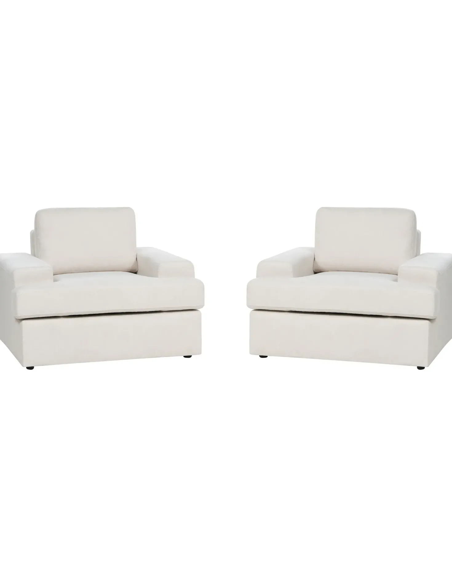 Set di 2 poltrone ALLA Tessuto Beige chiaro