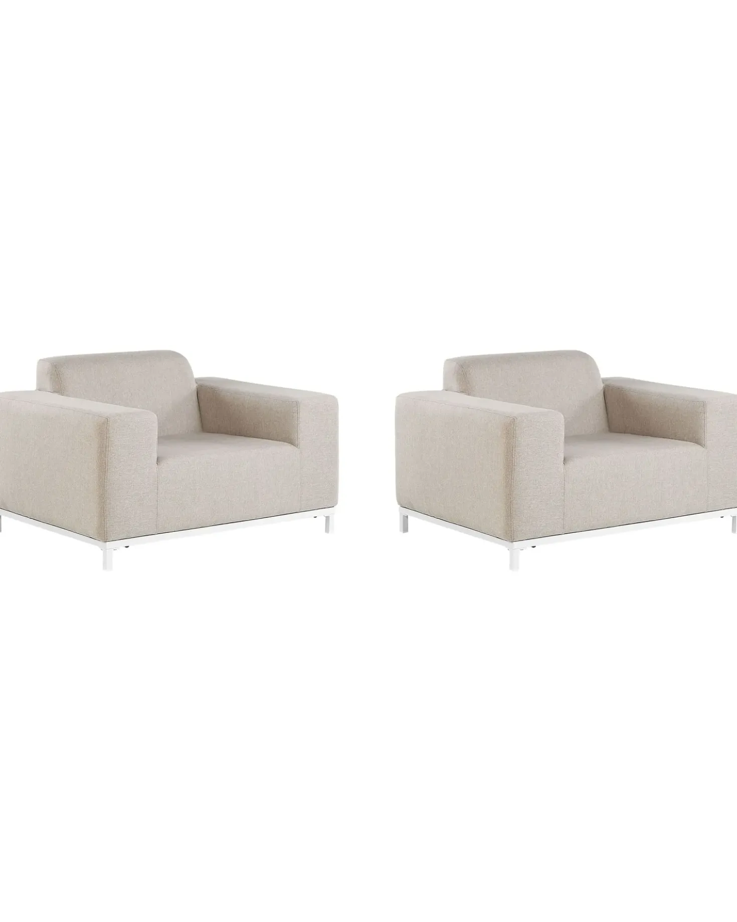 Set di 2 poltrone da giardino ROVIGO Tessuto Beige