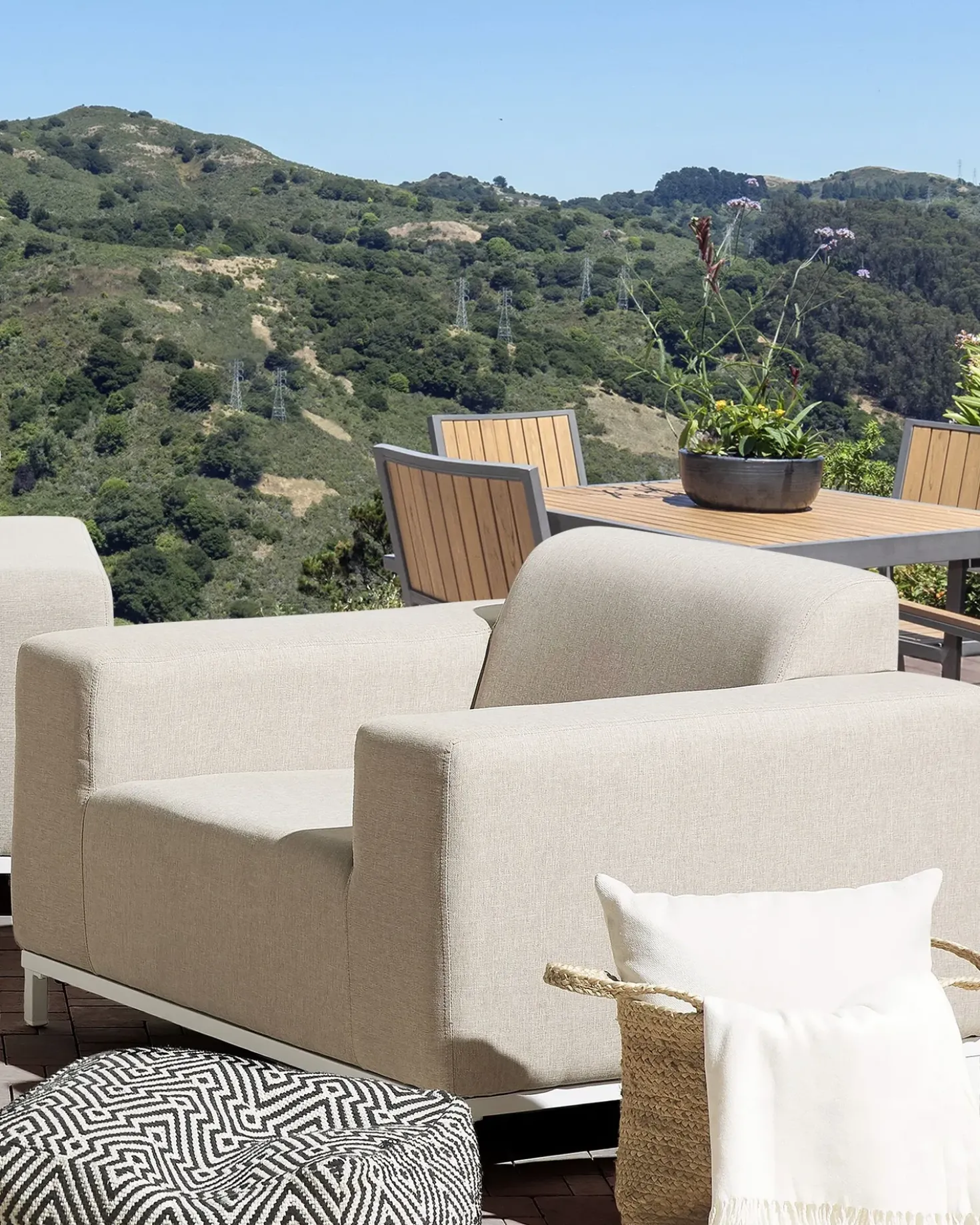 Set di 2 poltrone da giardino ROVIGO Tessuto Beige