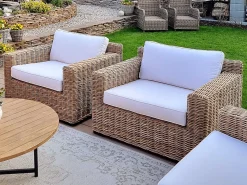 Set di 2 poltrone da giardino ARDEA Rattan Marrone chiaro