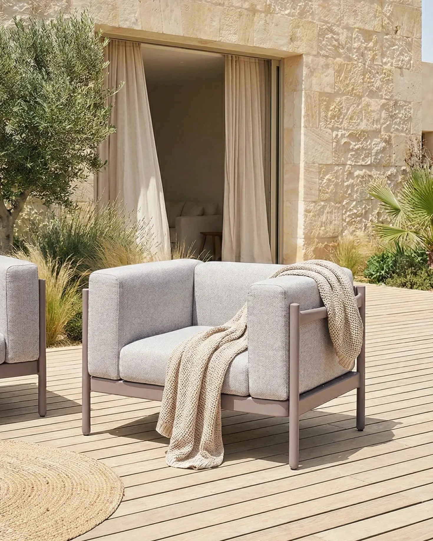 Set di 2 poltrone da giardino FERRETTI Tortora