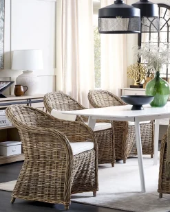 Set di 2 poltrone da giardino con cuscini SUSUA Rattan Naturale