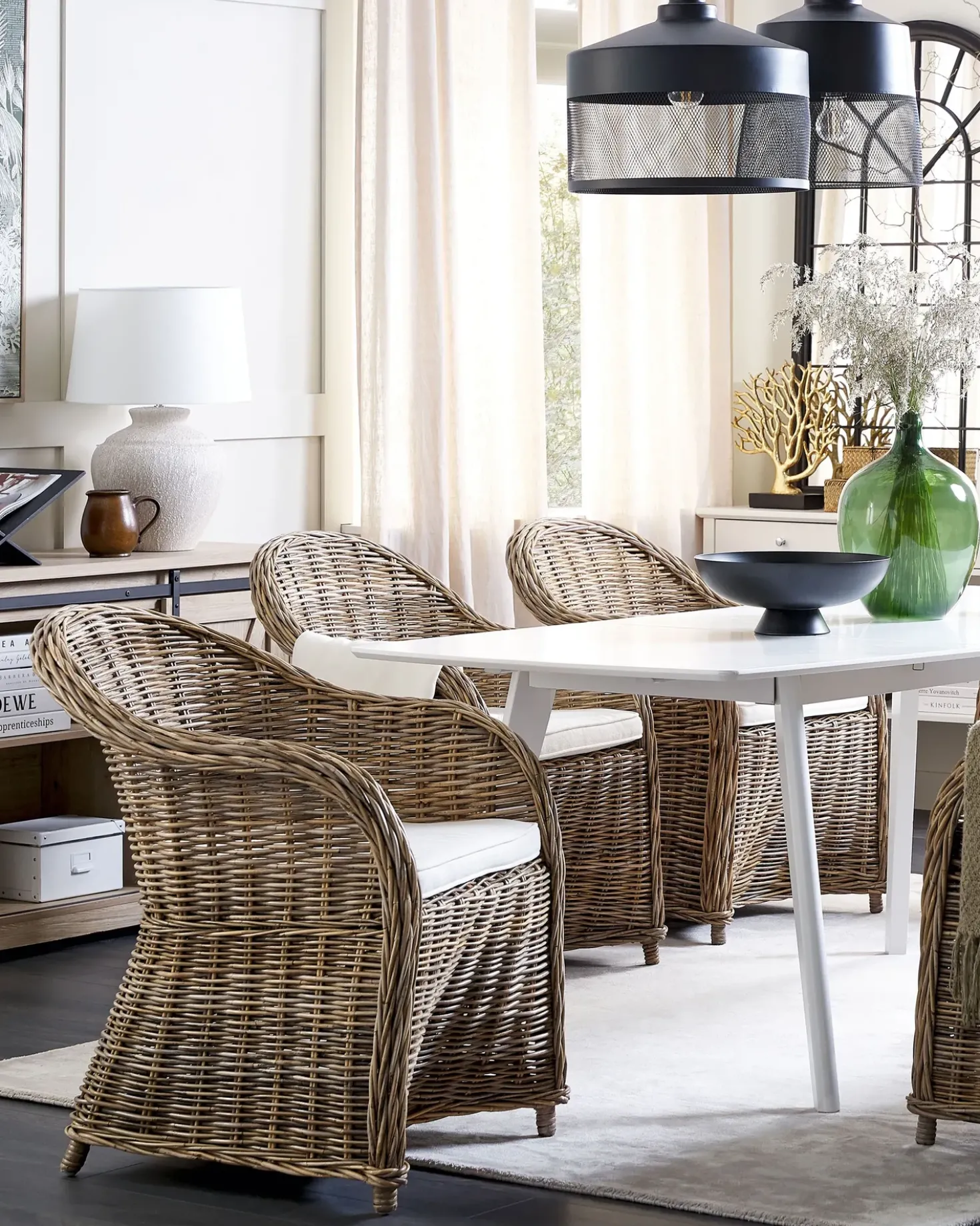 Set di 2 poltrone da giardino con cuscini SUSUA Rattan Naturale