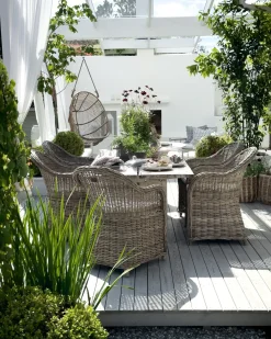 Set di 2 poltrone da giardino con cuscini SUSUA Rattan Naturale