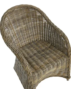 Set di 2 poltrone da giardino con cuscini SUSUA Rattan Naturale