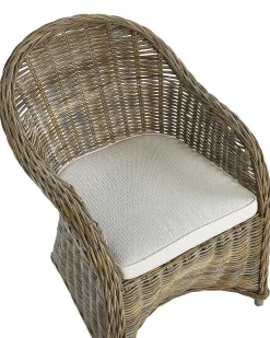 Set di 2 poltrone da giardino con cuscini SUSUA Rattan Naturale