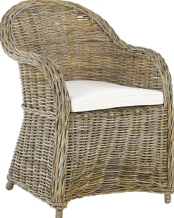 Set di 2 poltrone da giardino con cuscini SUSUA Rattan Naturale