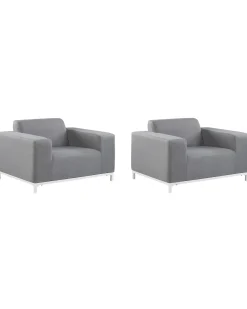 Set di 2 poltrone da giardino ROVIGO Tessuto Grigio