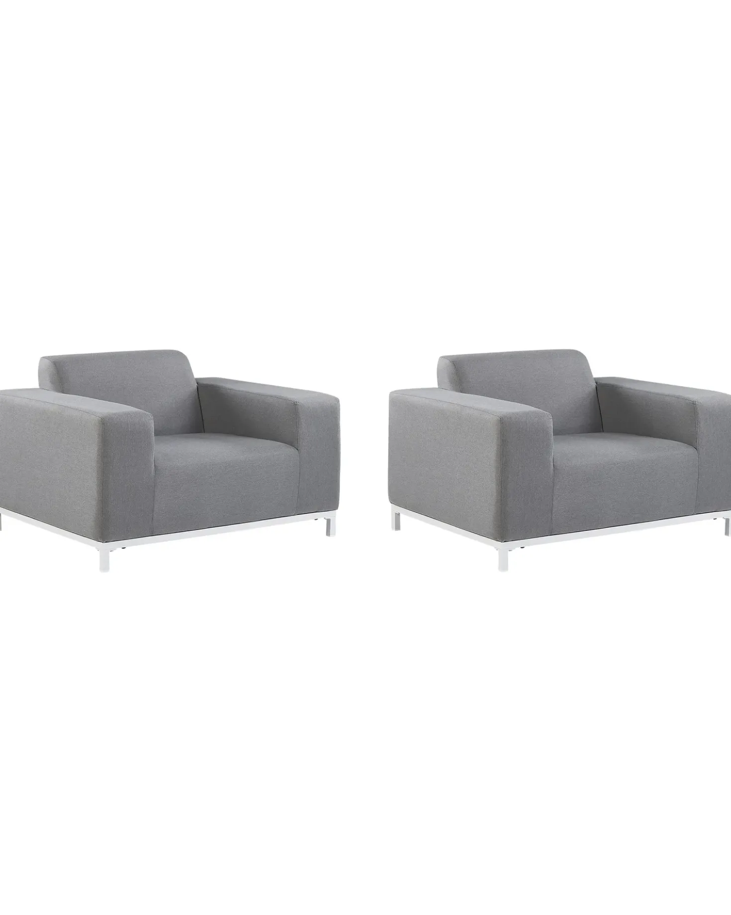 Set di 2 poltrone da giardino ROVIGO Tessuto Grigio