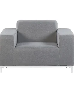 Set di 2 poltrone da giardino ROVIGO Tessuto Grigio