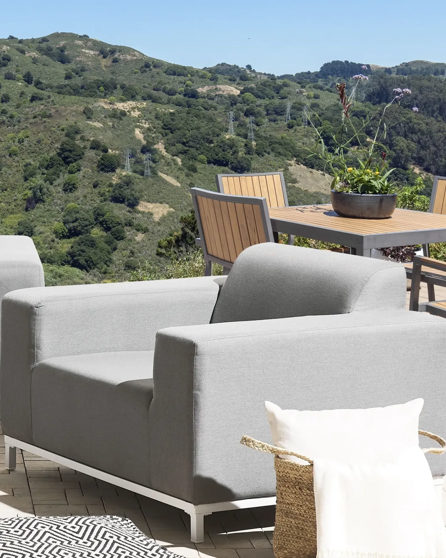 Set di 2 poltrone da giardino ROVIGO Tessuto Grigio