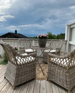 Set di 2 poltrone da giardino con cuscini MAROS Rattan Naturale